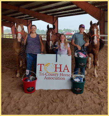 The Tri-County Horse Association provides more recreation for equestrians, to promote better horses and equestrians, increase interest in shows & gymkhanas.